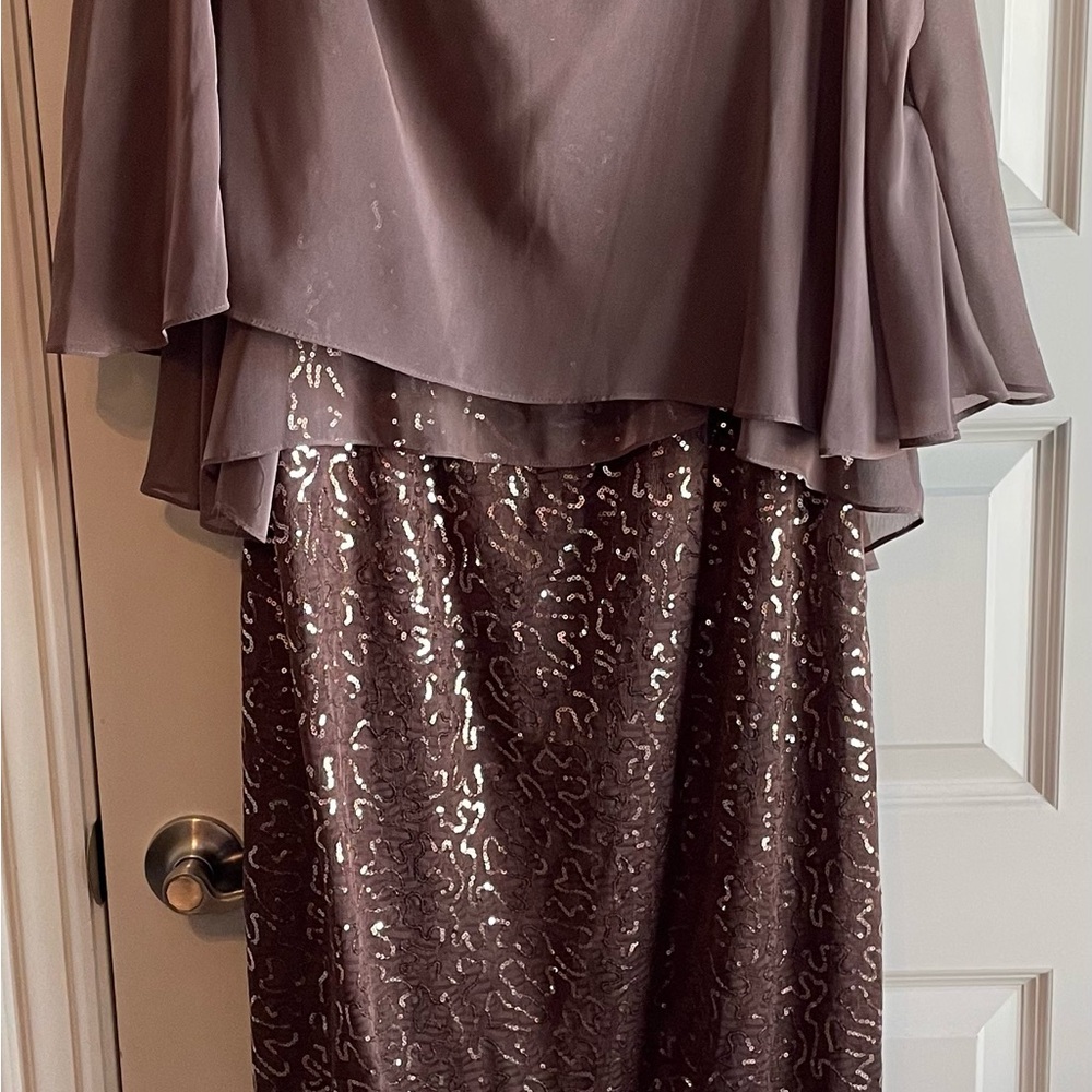 Elegant Brown Sequin Wedding Dress